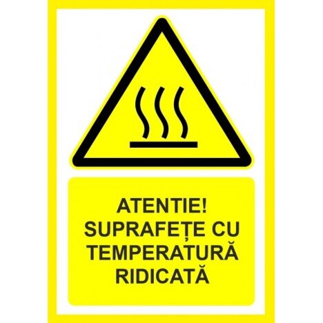 Placuta atentie suprafata cu temperatura ridicata